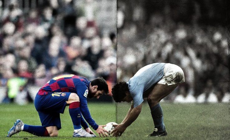 Messi nello stadio di Maradona